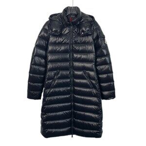 Moncler Black Long Hooded Down Puffer Coat For Women -